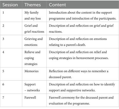 The influence of actors on the content and execution of a bereavement programme: a Bourdieu-inspired ethnographical field study in Sweden